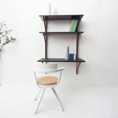 Bureau mural Kaari bois noir / L 100 x H 142 x P 55/35 cm - Bouroullec, 2015 - ARTEK