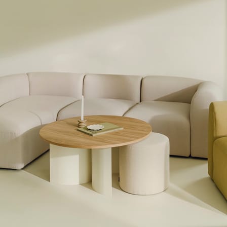 Canapé d'angle Flom tissu beige / L 262 cm - NOO.MA