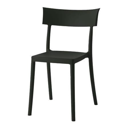Chaise empilable Catwalk plastique noir / Recyclé - Finition mate soft touch - Kartell