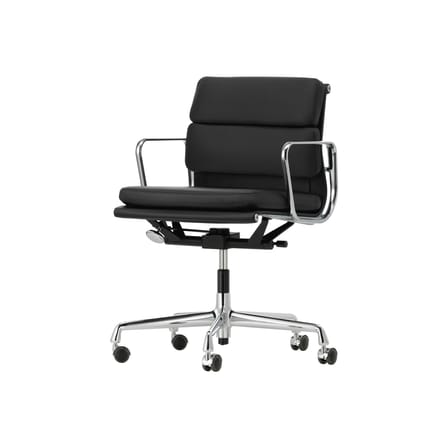 Fauteuil à roulettes Soft Pad EA 217 cuir noir / Eames, 1969 - Vitra
