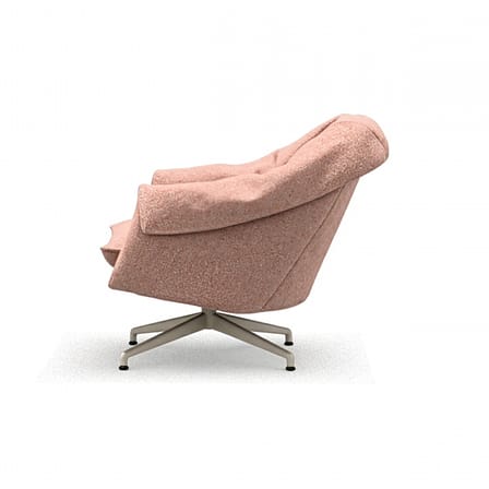 Fauteuil pivotant Bascule Lowback tissu orange / Mécanisme d’inclinaison - Piètement 4 branches - Vitra