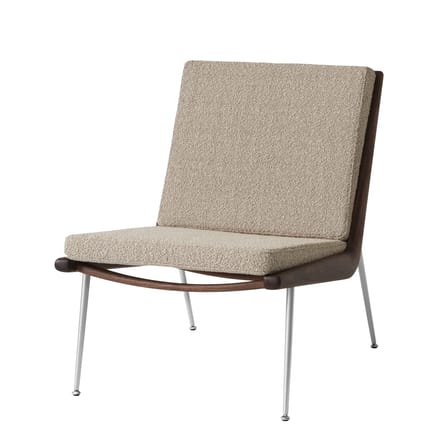 Fauteuil rembourré Boomerang HM1 (1956) tissu beige / Noyer - &tradition