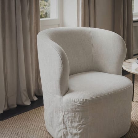 Fauteuil rembourré Stay / Housse amovible lin lavé - Gubi