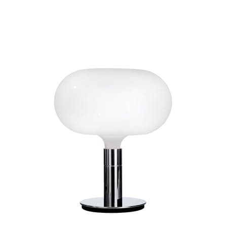 Lampe de table AM1N verre blanc argent métal / Ø 40 x H 48 cm - Réédition 1969 - Nemo