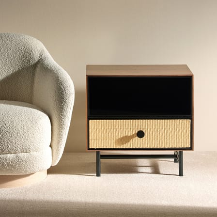 Nachttisch Essence holz braun / Rattan - Maison Sarah Lavoine