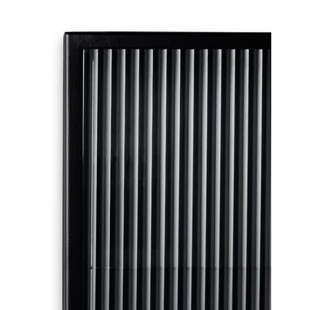 Rangement mural Haze métal noir / L 35 x H 60 cm - Verre cannelé - Ferm Living