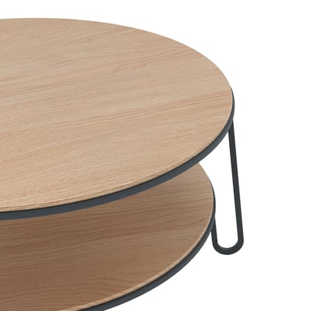 Table basse Eugénie Large gris bois naturel / Ø 90 - Chêne - Hartô