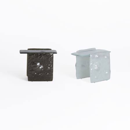 Table d'appoint Opalia verre marron / 52 x 32 x H 40 cm - Glas Italia