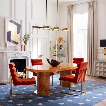 Table à rallonge Bond /Loupe de bois - Ø 114 jusqu'à 216 x 114 cm / 10 personnes - Jonathan Adler