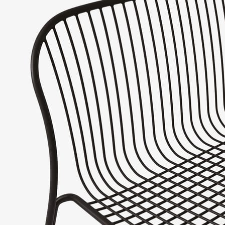 Panca con schienale Thorvald SC111 metallo nero / L 129 cm - &tradition