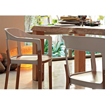 Steelwood Armchair metal white natural wood Wood & metal - Magis