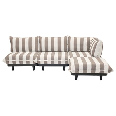 Canapé de jardin modulable Paletti set tissu marron / Accoudoir droite - L 280 x 190 cm - Fatboy