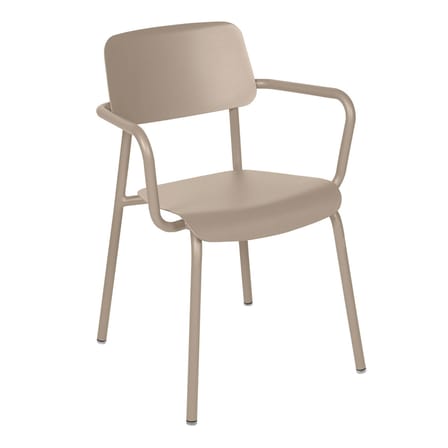 Fauteuil empilable Studie métal beige / Aluminium - Fermob