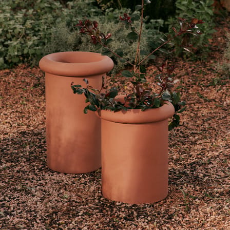 Rollo Large Flowerpot ceramic orange / Ø 31 x H 46 cm - Ferm Living