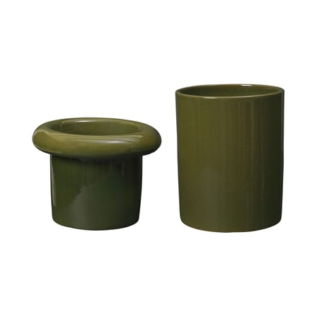 Rollo Small Flowerpot ceramic green / Ø 31 x H 36 cm - Ferm Living