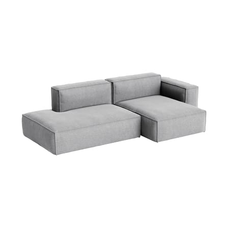 Divano d'angolo Mags Soft Low Armrest n°3 tessuto grigio / 2,5 posti - L 256,5 cm / Bracciolo a destra - Hay