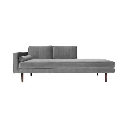 Méridienne Wind tissu gris / Accoudoir gauche - L 200 cm / Velours - BROSTE COPENHAGEN