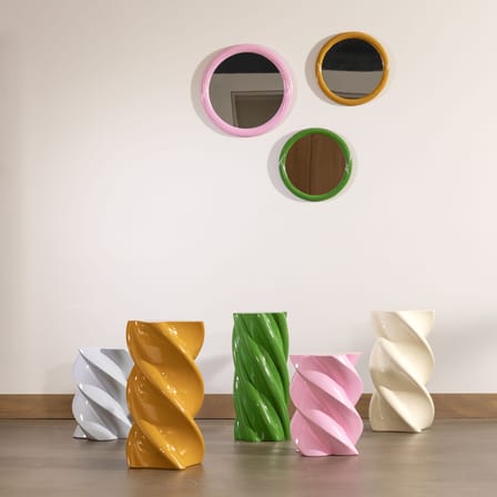Miroir mural Churros vert / Ø 33.5 cm - & klevering