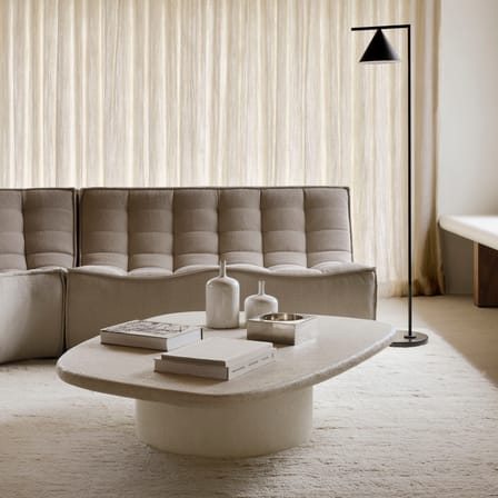 Sofa N701 textil beige / 2-Sitzer - B 140 cm / Recycelte Baumwolle - Ethnicraft