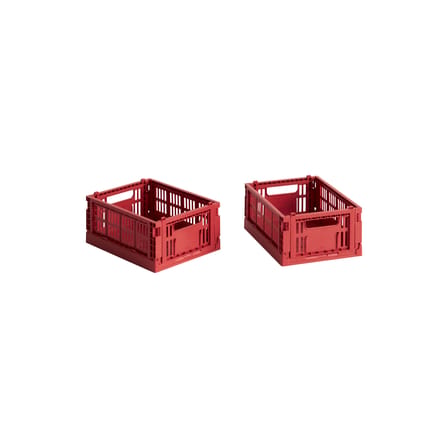 Lot de 2 paniers Colour Crate MINI plastique rouge / 17 x 13 cm - Recyclé - Hay