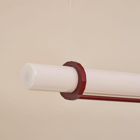 Pendelleuchte In Fine LED glas rot / L 105 cm - DCW éditions