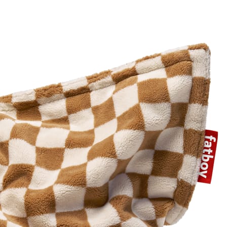 Pouf Original Slim Teddy Chess beige / Tissu duveteux - 155 x 120 cm - Fatboy