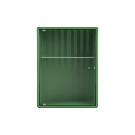 Armoire murale salle de bains Ripple bois vert / L 35,4 x P 20 x H 46,8 cm - Verre ondulé - MONTANA