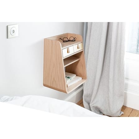 Rangement mural Suzon bois naturel / L 36 x H 39 cm - Chêne - Hartô