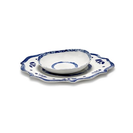 Servierplatte The Line-up keramik blau / Ø 36 cm - Serax