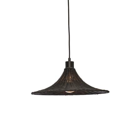 Suspension Borabora fibre végétale bois noir / rotin / Ø 40 cm - GOOD&MOJO