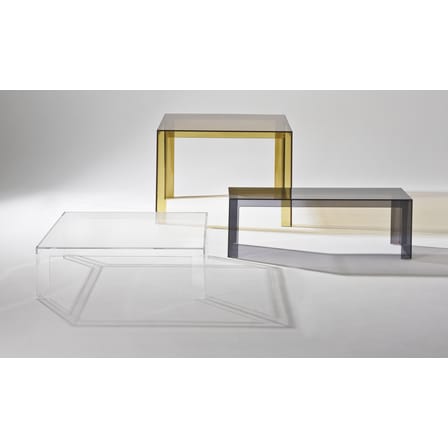 Table basse Invisible Low plastique transparent / 100 x 100 x H 31 cm - Kartell