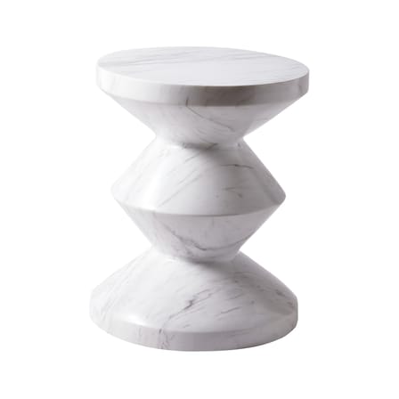 Tabouret Zig Zag Marble blanc / Marbre poli - Pols Potten