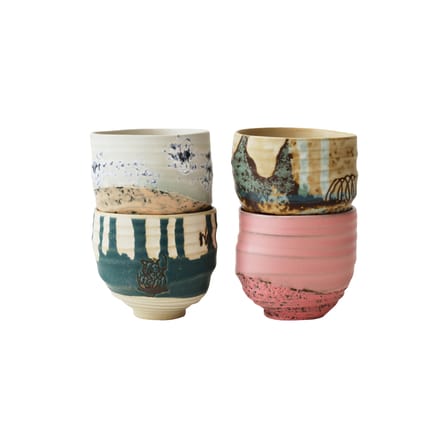 Set de 4 tasses à café Artist céramique / Ø 8 x H 7.5 cm - HK LIVING