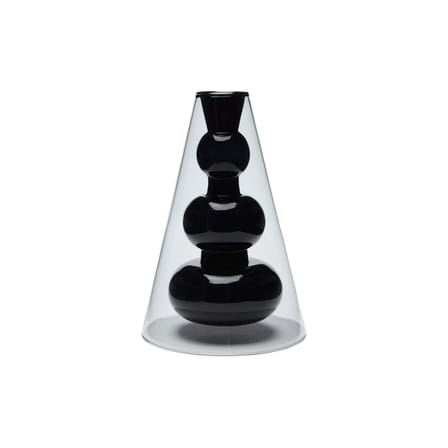 Vase Bump Cone noir / Ø 15 x H 22 cm - Verre soufflé - Tom Dixon