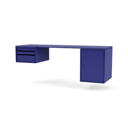Bureau mural Workshop bois bleu / L 140,7 x Prof. 46 cm - MONTANA