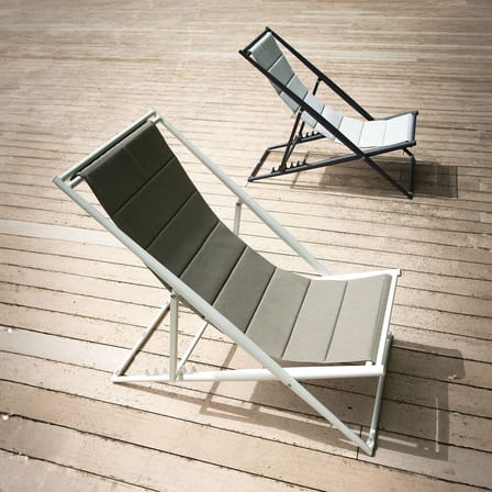 Chaise longue pliable inclinable Luce tissu gris / Légèrement rembourré - Unopiu