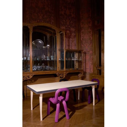 Chaise rembourrée Bold Sparkling tissu rouge / pailleté - Moustache