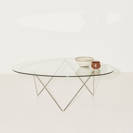 Pedrera Coffee table glass transparent / 106 x 86 cm - Reissued 1955 - Gubi