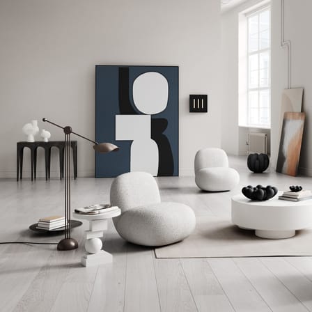 Fauteuil rembourré Toe Flat blanc / Tissu bouclé - 101 COPENHAGEN