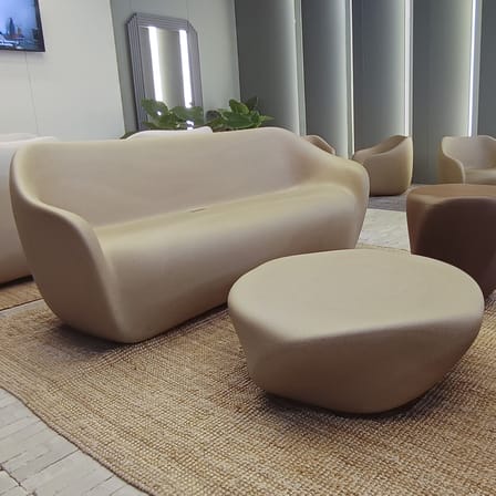 Gartensofa 2-Sitzer Reborn plastikmaterial beige / L 165 cm - 100% recycelt - Slide