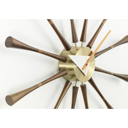 Horloge murale Spindle Clock bois naturel / By George Nelson, 1948-1960 / Ø 57 cm - Vitra