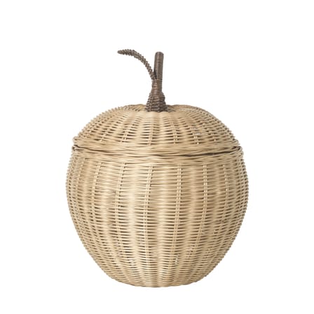 Panier Apple Large fibre végétale beige bois naturel / Osier - Ø 36,5 x H 52 cm - Ferm Living