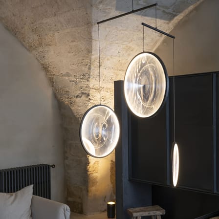 Focus X3 Pendant metal black / LED - L 99 x H 103 cm - DCW éditions