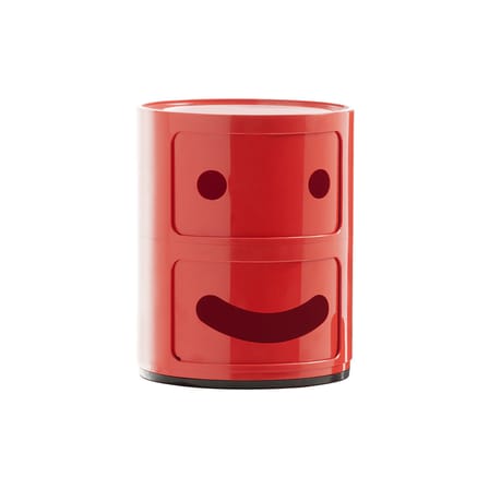 Rangement Componibili Smile N°1 plastique rouge / 2 tiroirs - H 40 cm - Anna Castelli Ferrieri, 1968 - Kartell