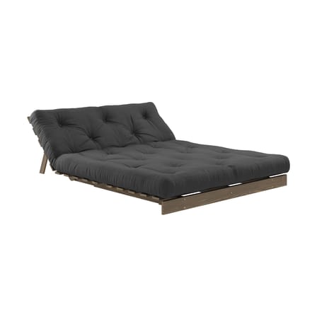 Schlafcouch Roots holz grau / B 140 cm - 3 Positionen / Struktur Braun - KARUP