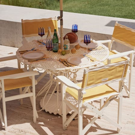 Al Fresco Round table metal white / Ø 120 cm - Parasol hole - BUSINESS & PLEASURE