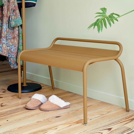 Luxembourg Stackable bench metal beige / Compact - 2 seater / L 90 cm - Fermob