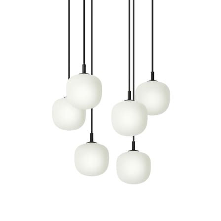 Suspension Rime verre / 6 globes - Ø 12 cm - Muuto