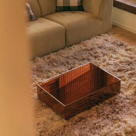 Table basse Mirror Block verre marron / 80 x 55 x H 22 cm - HK LIVING