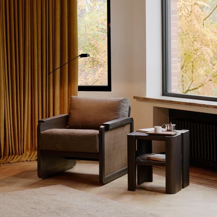 Table d'appoint Panel bois marron / 45 x 45 x H 50 cm - Teck & rotin - Ethnicraft